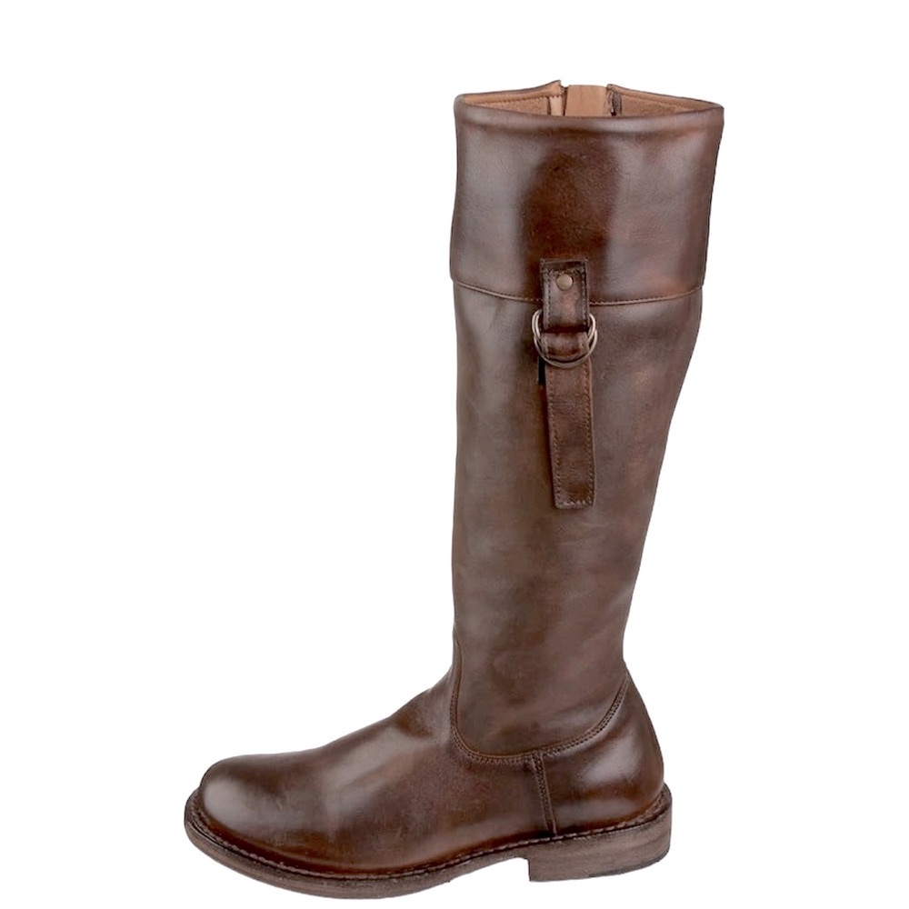Bed Stu Cobbler Series Wolfcreek High Calf Teak Leather Riding Boots Size 8